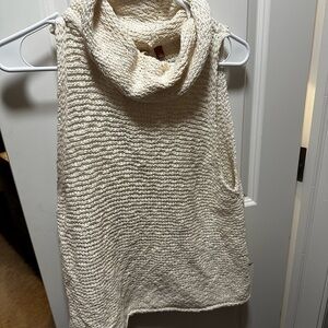 Pilcro Textured Cream Cowl Neck Sweater